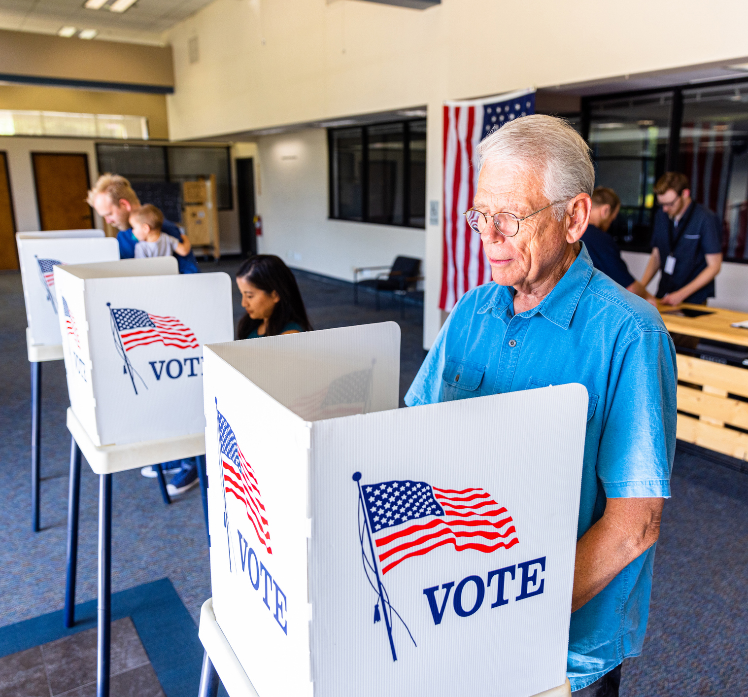 Man voting.