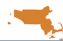 Dollar sign and Massachusetts map graphic