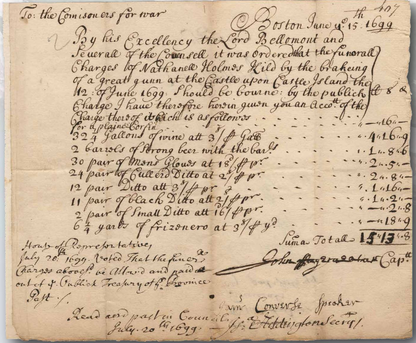 A photograph of an old document 