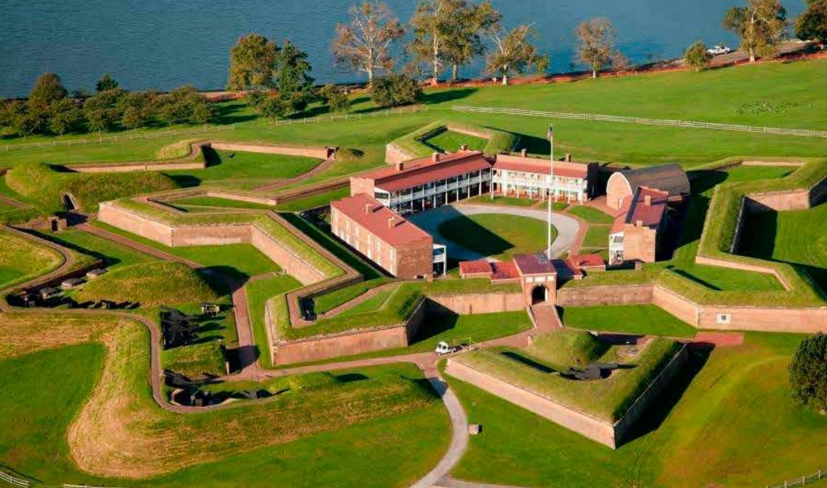 An aerial of Fort McHenry