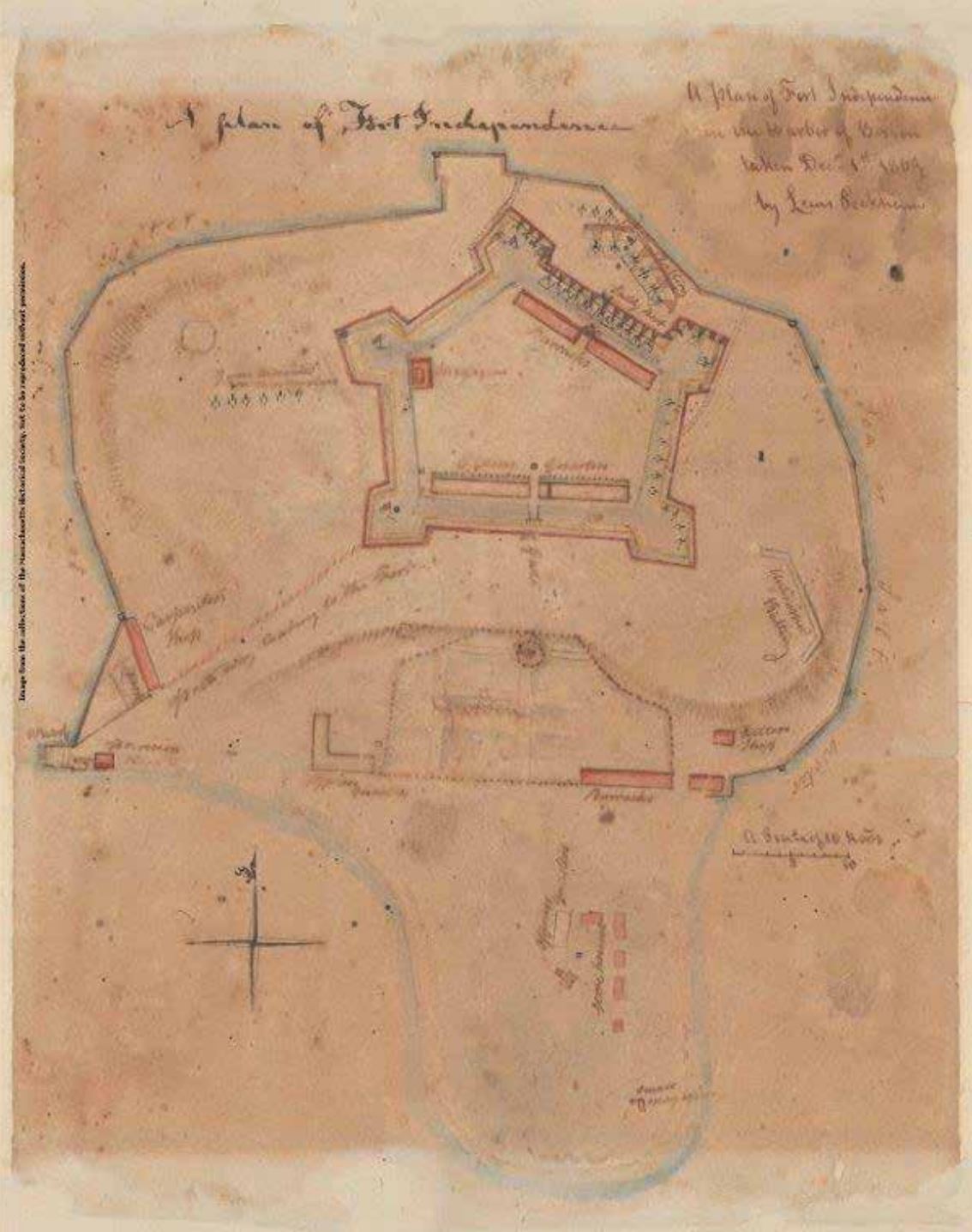 A hand-drawn Plan of Fort Independence