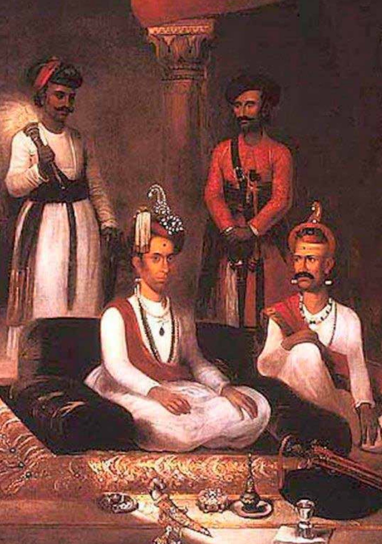 4 men from The Peshwa of 
Poonah are painted in group portrait
