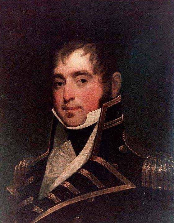 A painted portrait of Captain James Lawrence, 1781-1813.