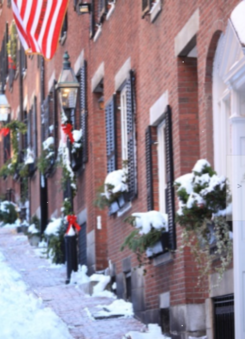 Photo of a snowy Beacon Hill
