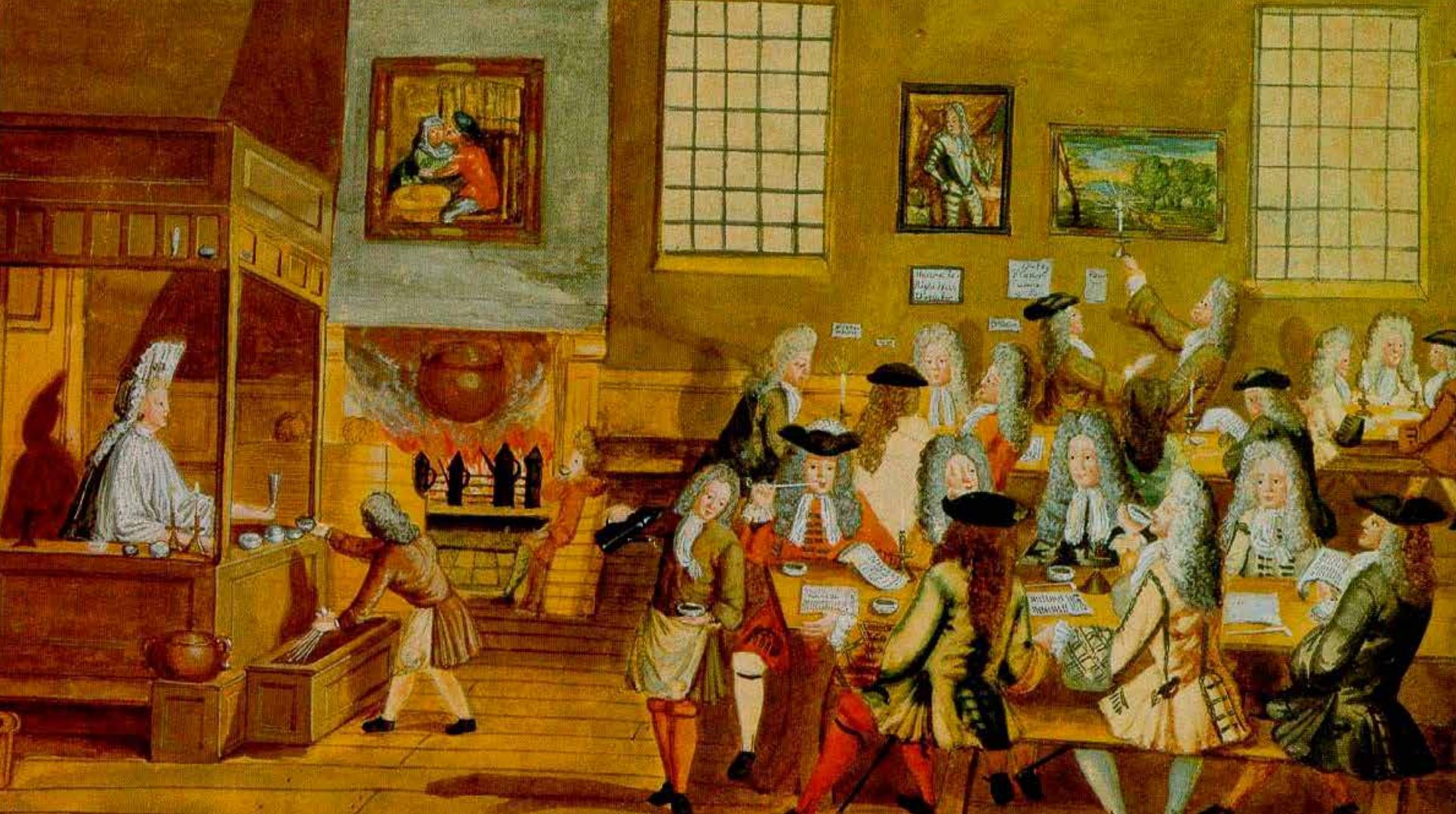 A London coffee house. Some in England associated Protestantism with a growing business culture. Coffee was seen as an appropriate drink for industrious Protestants, unlike alcohol that dulled the senses. 