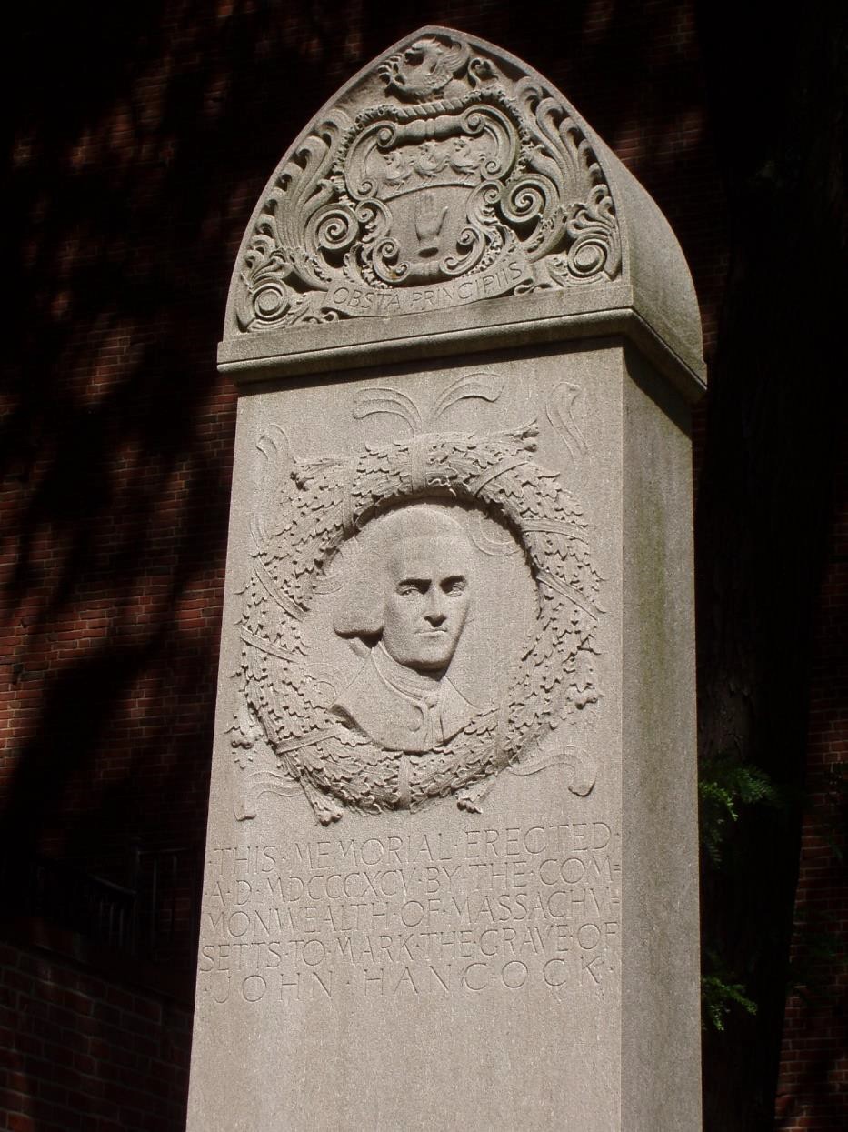 The grave of John Hancock at the Granary Burial Ground in Boston.