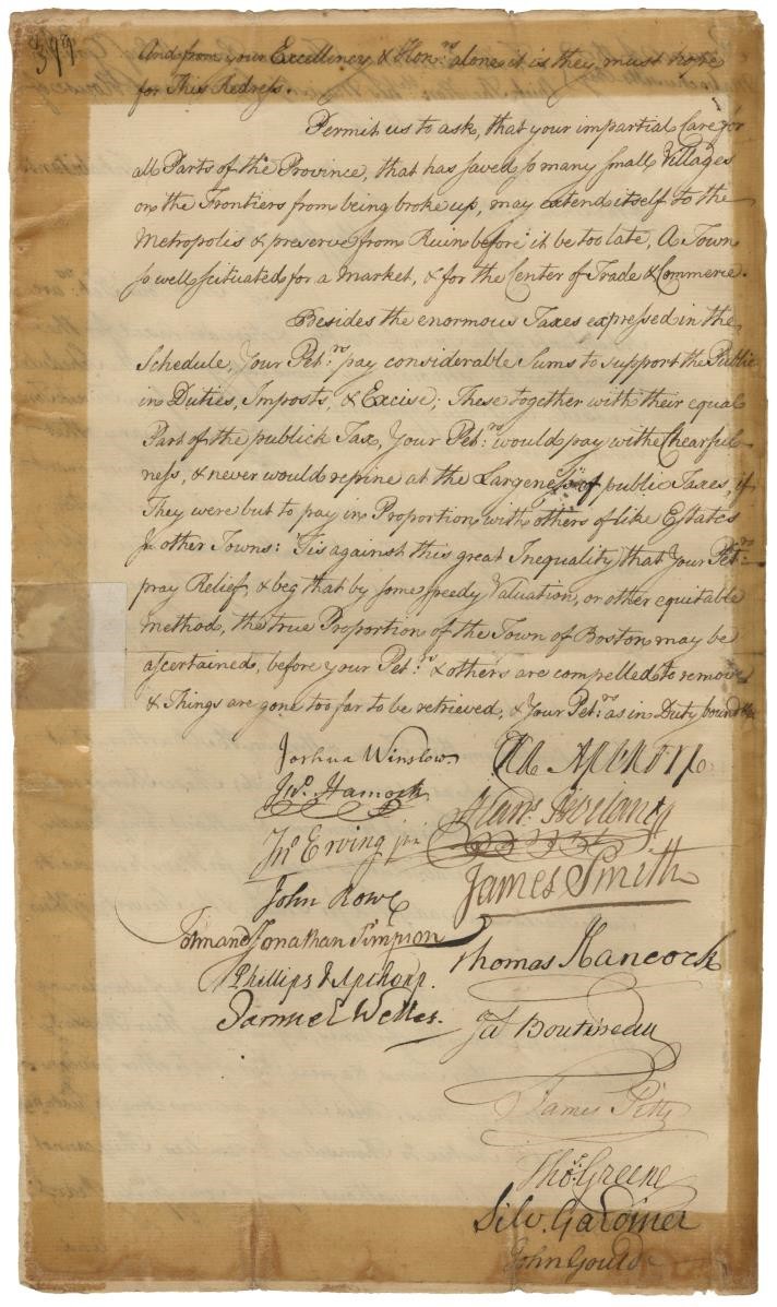 1758 merchants’ petition protesting British policies