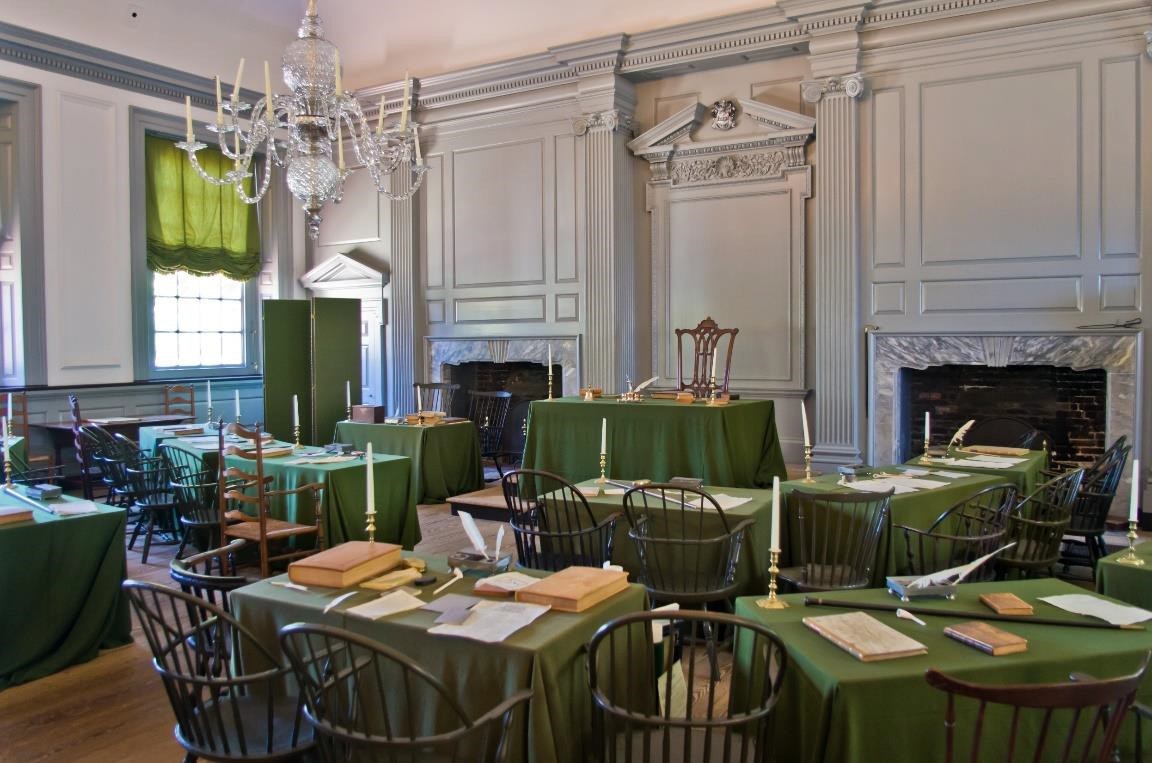 The Assembly room at the Pennsylvania State House
