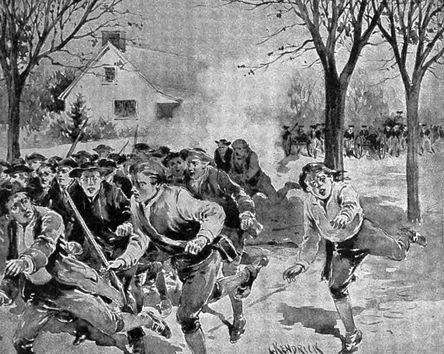 Daniel Shays’ forces fleeing from Federal troops.