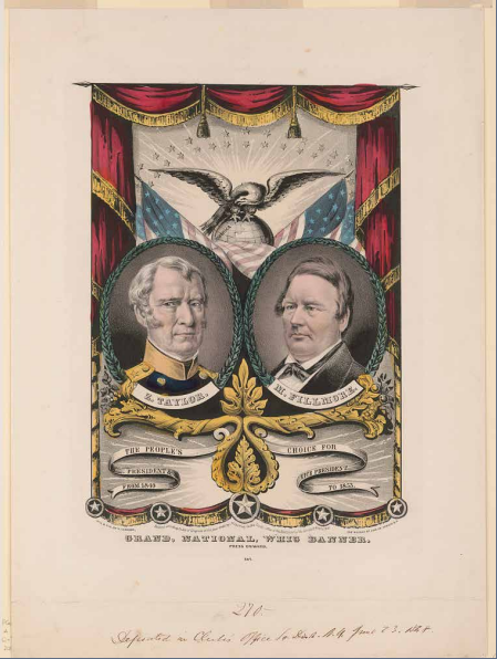 A poster of Zachary Taylor and Millard Fillmore