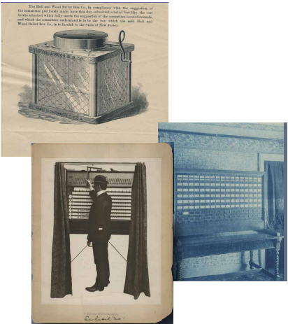 Vintage ads for voting machines and equipment.