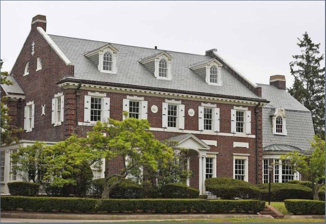 The house with the Shamrock Shutters.