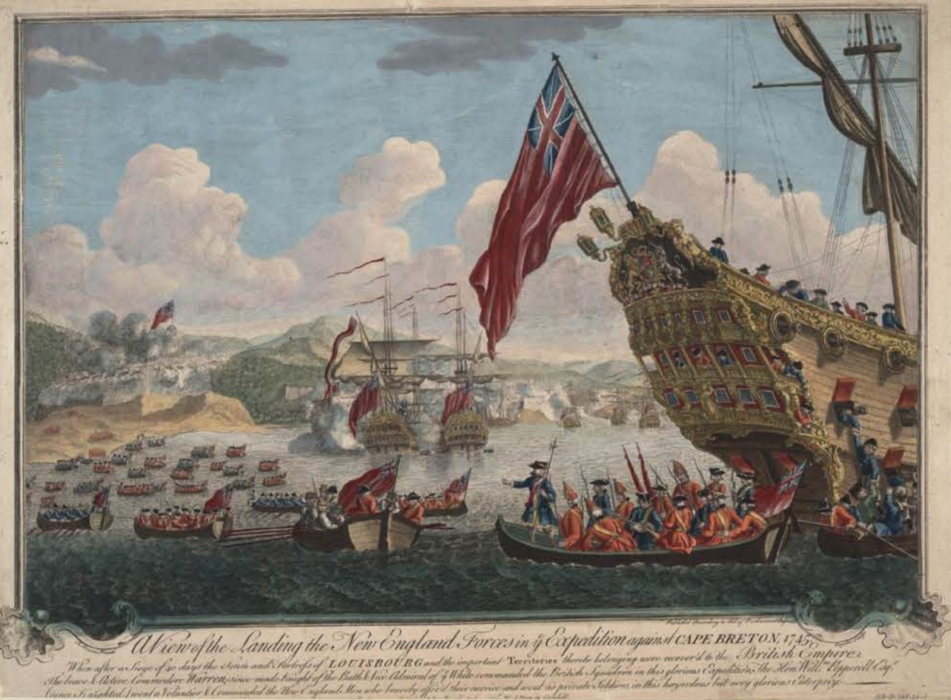 Britain and France fought several North American wars. This image presents a 1745 incident.   