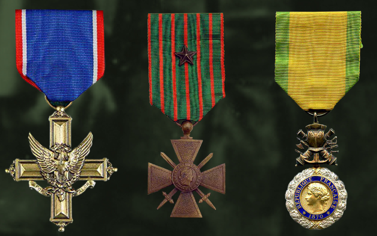 Distinguished Service Cross, Croix de Guerre and Medaille Militaire