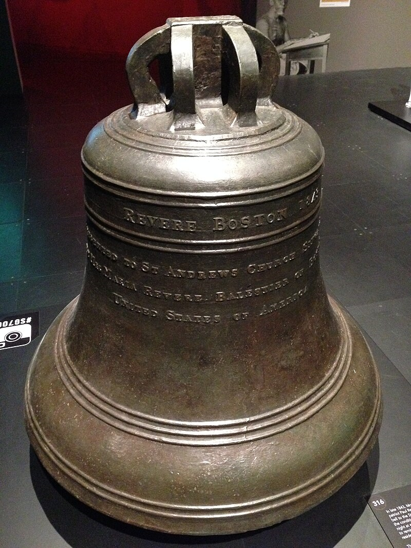 A bell cast by Revere and brought to Singapore by his daughter.