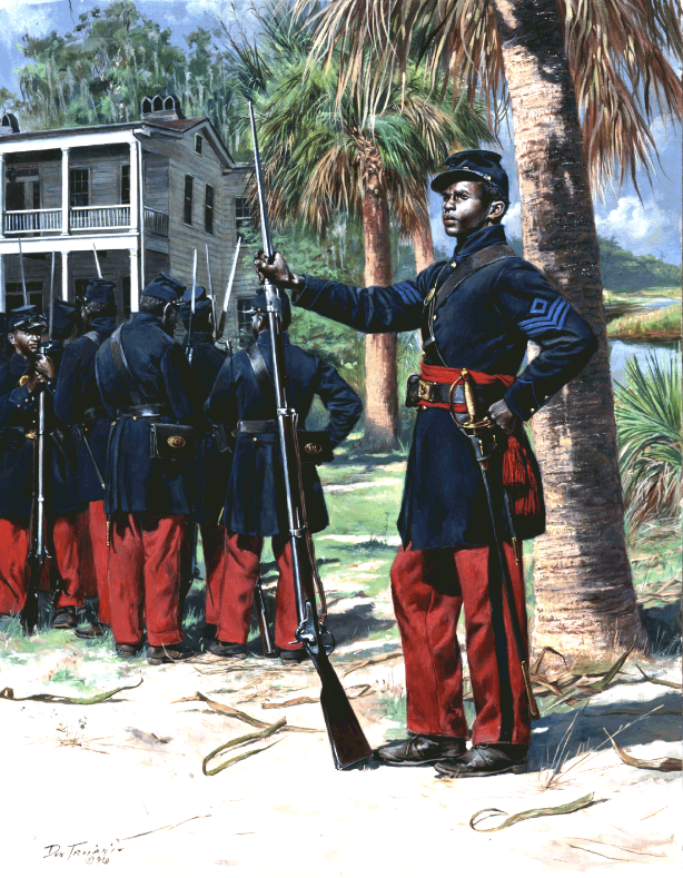 Painting of a soldier from the First South Carolina Volunteer Infantry by Don Troiani