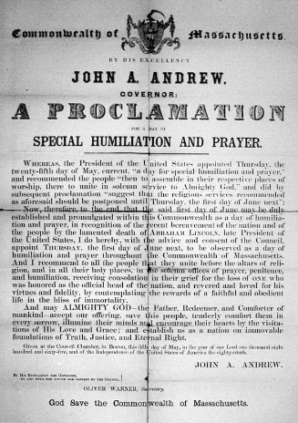image of the Humiliation and Prayer proclamation