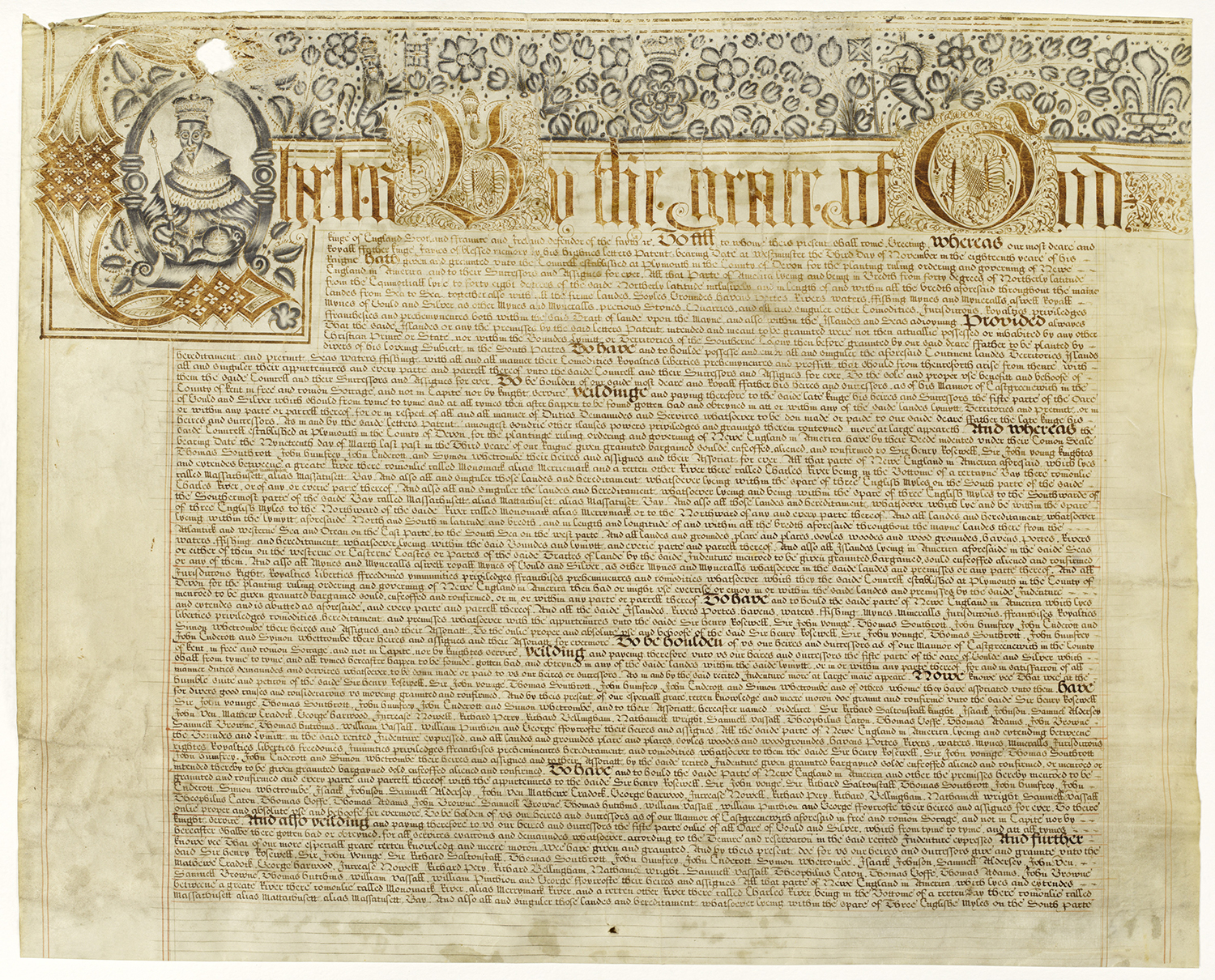 Photo of the 1629 Charter