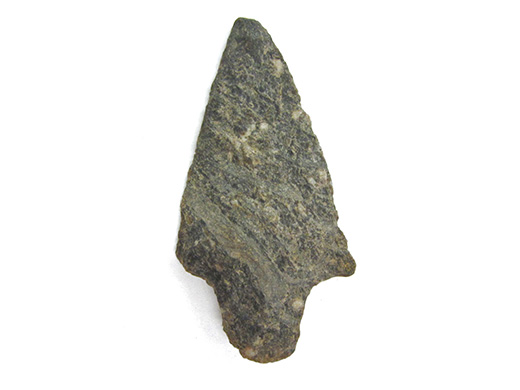  Neville-style spear point. Stone, Chipped. Spectacle Island, MA. The earliest evidence of human occupation of Spectacle Island is this Neville-style spear point dating from approximately 8,000 to 6,500 years ago.