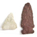 Projectile points. Stone, Chipped. Charlestown, MA. From left to right: Small stemmed, Squibnocket triangle, Meadowood, Stemmed