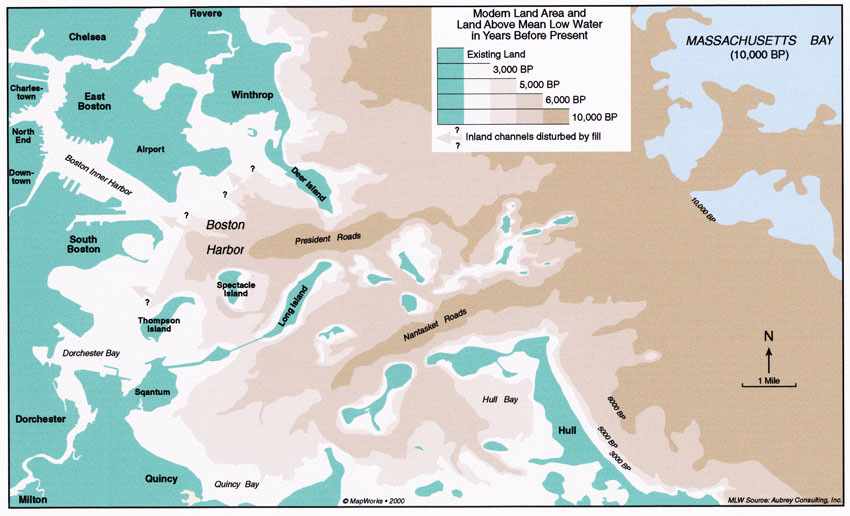 Map depicting change in sea level over time